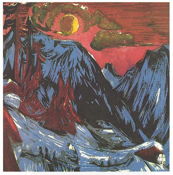 Ernst Ludwig Kirchner Moon night China oil painting art
